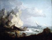 Thomas Gainsborough Seashore with Fishermen painting